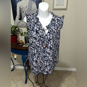 SJS Floral Ruffle Detailing Top - L